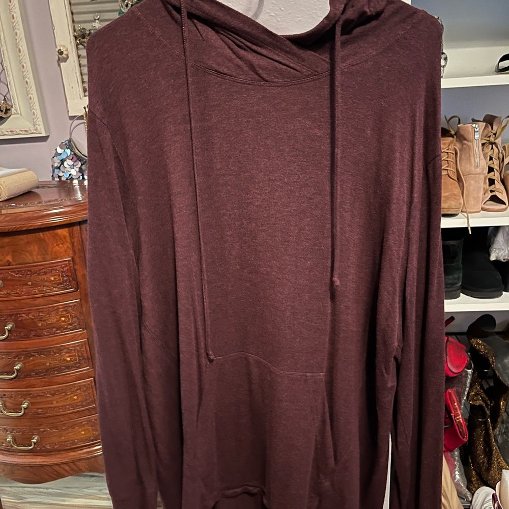 CAbi Set. Women's Burgundy Hoodie & leggings with skirt.